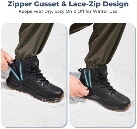 FitVille Winter Boots for Men Snow Boots with Side Zipper & Insulated Layer