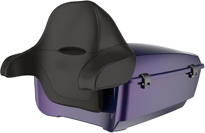 Advanblack 2025 RG Tour Trunk Pack Mystic Shift King Tour Trunk Pack Luggage +Wrap-Around Backrest Pad for '97-'25 Harley Touring Road King Street Glide Electra Glide CVO models