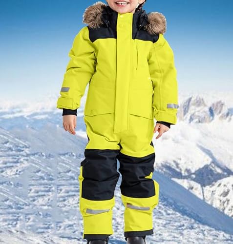 YRAETENM Snow Suit for Kids Boys Girls One Piece Snowsuit Girls and Boys Waterproof Insulated Winter Jumpsuit Coveralls