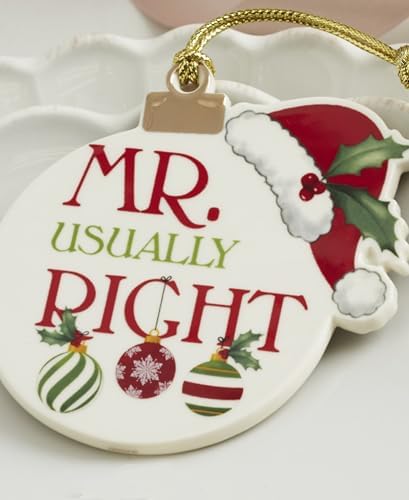 Lenox 898308 Mr. & Mrs. 2-Piece Ornament Set, Christmas, Holiday Decorations