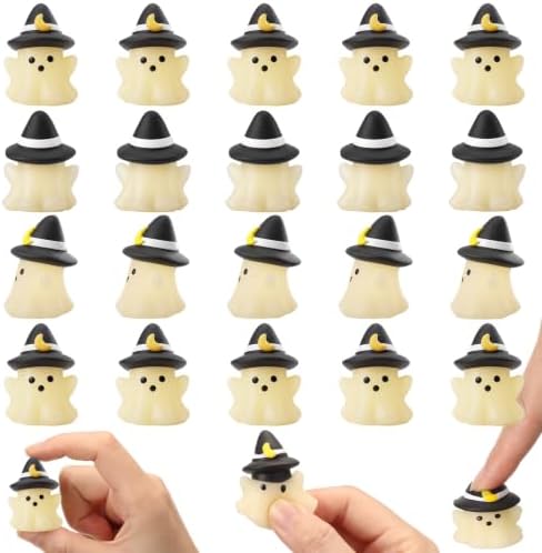 Thenshop 20 Pcs Halloween Mini Ghost with Hat Ball Halloween Party Favors