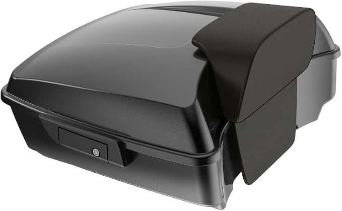 Advanblack 2025 RG Tour Trunk Pack Raven Fade Chopped Tour Trunk Pack Backrest Pad for '97-'25 Harley Touring Road King Street Glide Electra Glide CVO models