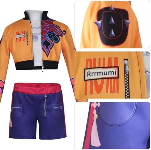 Demon Girls Cosplay Halloween Hunters Costume Top and Pants Set for 3–14 Yrs Events and Parties