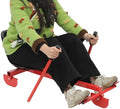 Snow Racer Sled, 198LBS Capacity Adjustable Length Snow Racer Scooter with 5.9ft Rope, Plastic Modern Red Ski Slider for Outdoor Skiing, Skating, Sand Sliding
