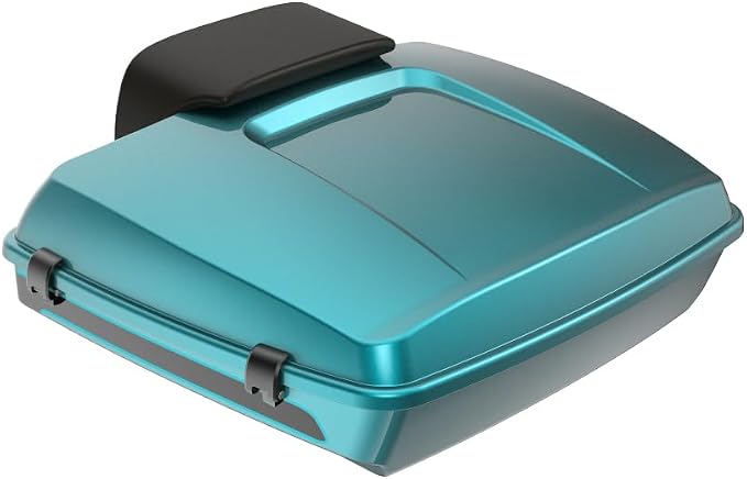 Advanblack Road Glide Teal Thunder/Vivid Black Razor Tour Trunk Pack Backrest Pad for '97-'26 Harley Touring Road King Street Glide Electra Glide CVO models
