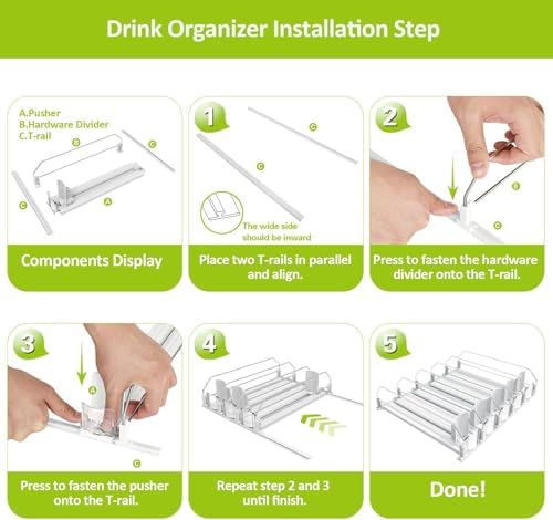 IBORING Drink Organizer for Fridge,Holds up to 30 Cans
