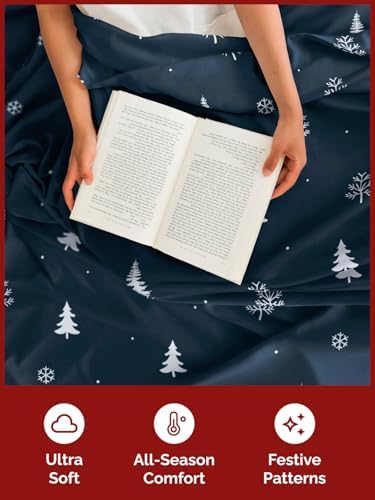 Christmas Sheet Set, Christmas Winter, Holiday Xmas Bedding Set - King Size