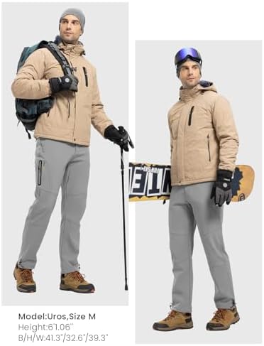 Rdruko Men's Snow Pants Waterproof Ski Pants Insulated Trousers
