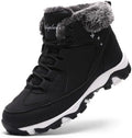 Littleplum Womens Snow Boots - Warm Fur Line Anti Slip Winter Short Boots Comfortable Lace Up Ankle Booties for Outdoor Hiking