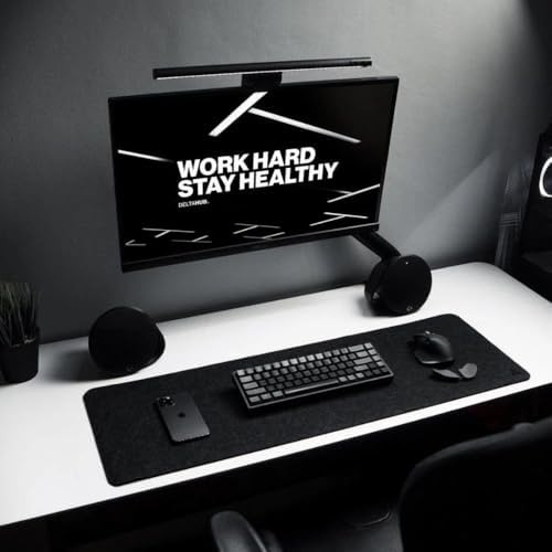 DELTAHUB - Minimalistic Felt Desk Protective Pad, Anti-Fray, Anti-Slip, Easy to Clean, Easy Glide, Long Lasting, Sleek Design, Comfortable, Resistant, Desk Mat, PC, Mac, Laptop - Medium (12x35inch)