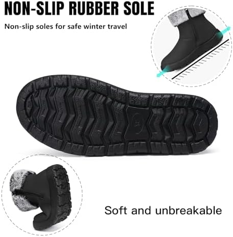TEMOFON Women Snow Boots Waterproof: Fur Lined Warm Winter Ankle Booties