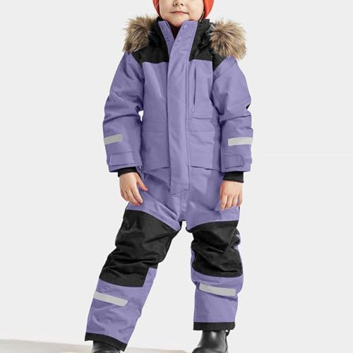 YRAETENM Snow Suit for Kids Boys Girls One Piece Snowsuit Girls and Boys Waterproof Insulated Winter Jumpsuit Coveralls