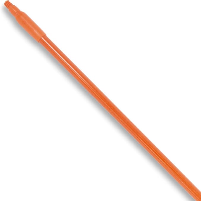 SPARTA Fiberglass Broomstick Replacement Broom Handle with Acme Threaded Tip for Industrial Cleaning Tools, Fiberglass, 60 Inches, Orange, (Pack of 12)