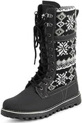 POLAR Womens Faux Fur Warm Thermal Waterproof Outdoor Walking Snow Winter Rubber Sole Calf Boots