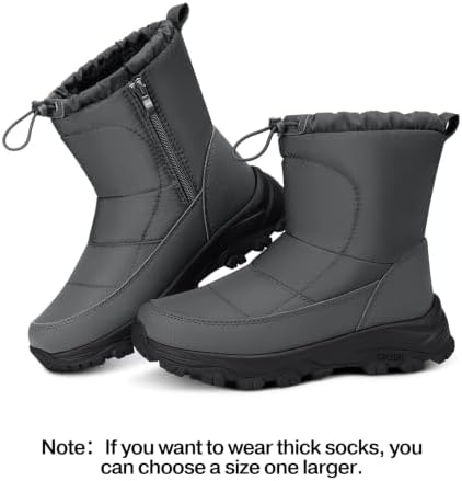 TEMOFON Winter Snow Boots for Women: Comfortable Warm Fur Lined Ankle Boot