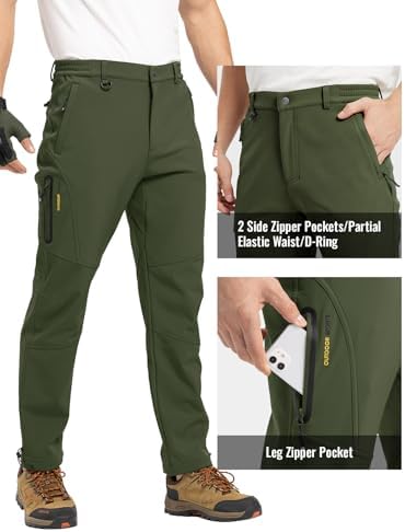 Rdruko Men's Snow Pants Waterproof Ski Pants Insulated Trousers
