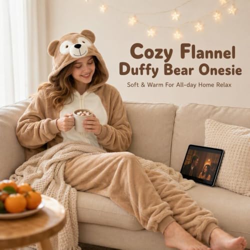 Snug Fit Unisex Adult Onesie Pajamas, Flannel Cosplay Animal One Piece Halloween Costume Sleepwear Homewear