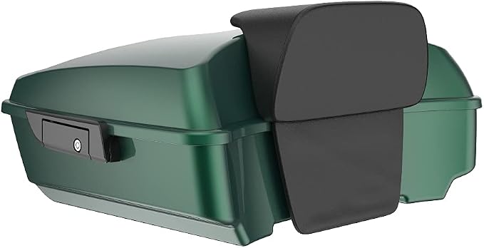 Advanblack Road Glide Tour Trunk Pack White Gold Pearl Chopped Tour Trunk Pack Backrest Pad for '97-'25 Harley Touring Road King Street Glide Electra Glide CVO models