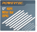 POWERTEC 8PK Crosscut Sled Miter Bar for Table Saw Sled, 3/4" x 3/8" x 17" with Predrilled Holes & Screws for Router Table, Bandsaw, Taper Jig, Table Saw Accessories for Woodworking (71793-P2)