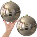 Champagne Gold 8.0" Extra Large Christmas Balls Ornaments - Christmas Tree Decorations Shatterproof Shiny Hanging Balls for Birthday Holiday Wedding Decorations Set of 2pcs