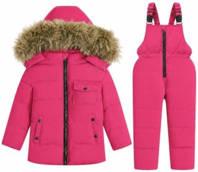 JiAmy Kids 2-Piece Snowsuit Puffer Jacket and Snow Pants