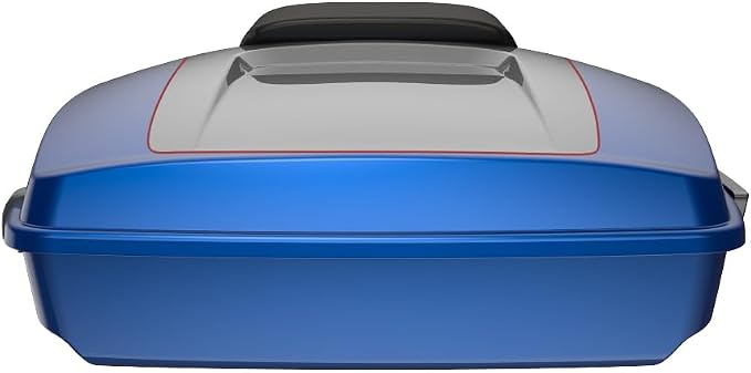 Advanblack Road Glide Tour Trunk Pack Bright Billiard Blue/Billiard Gray Razor Tour Trunk Pack Backrest Pad for '97-'25 Harley Touring Road King Street Glide Electra Glide CVO Models