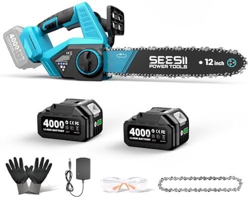 SEESII 12-Inch Electric Chainsaw Cordless, Brushless Motor