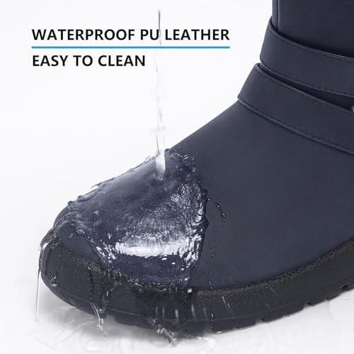 TEMOFON Women Snow Boots Waterproof: Fur Lined Warm Winter Ankle Booties
