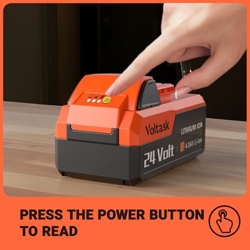 VOLTASK 24V 4.0AH Lithium-Ion Battery Replacement for Cordless Snow Shovel and Cordless Snow Blower