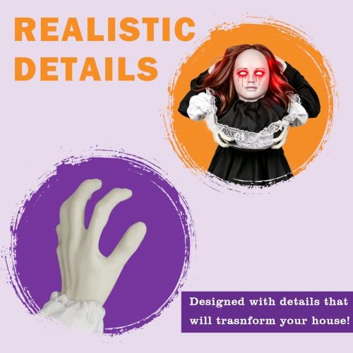 TW SHINE 5.3FT Halloween Animatronics Standing Maid Decorations Outdoor