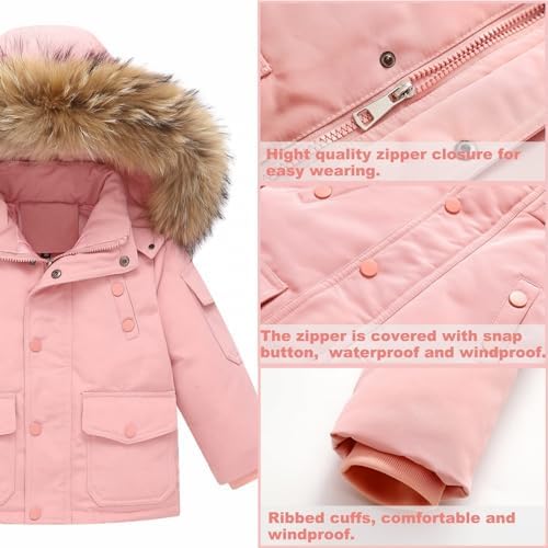 Girls Boys Heavyweight Insulated Snowsuit Hooded Puffer Coat Snow Bib Pants