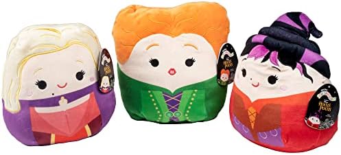 Squishmallows 8-Inch Hocus Pocus Set - Sanderson Sisters Witches - Official Jazwares Disney Plush - Collectible Soft & Squishy Stuffed Animal Toy - Add to Your Squad - Gift for Kids, Girls & Boys