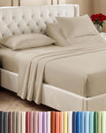 Flex Top Split Head King 4 Piece Sheet Set - Ultra-Soft, Breathable - Wheat