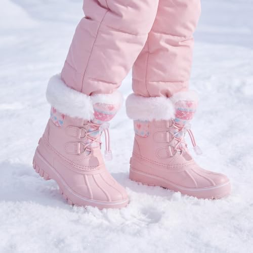 Stelle Girls Snow Boots with Faux Fur Collar Kids Winter Warm Boot