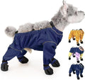 Waterproof Dog Boots Rain Boots with Suspender, Dogs Shoes Paw Protector for Small Medium Puppy, Anti-Slip Doggy Boot Belly Protector, Rain Booties Snow Pants Dogs Suspender Booties Leggings(M,BLUEG)