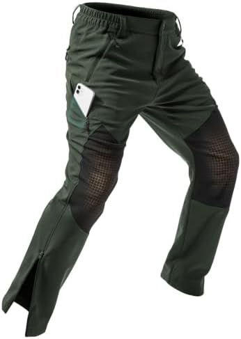 Moosehill Mens Fleece-Lined Snow Pants: Extended Leg Zippers