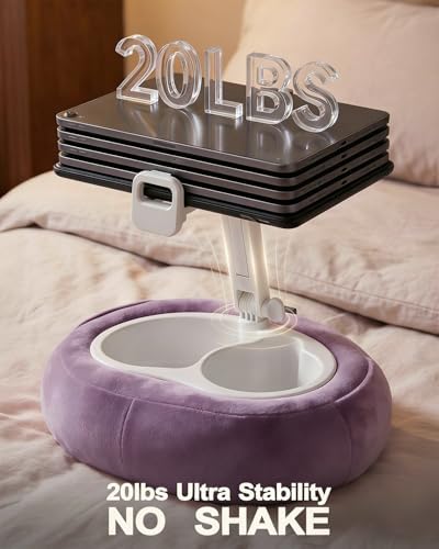 Miledi Tablet Pillow Stand for Bed with 360° Rotating Holder, Purple