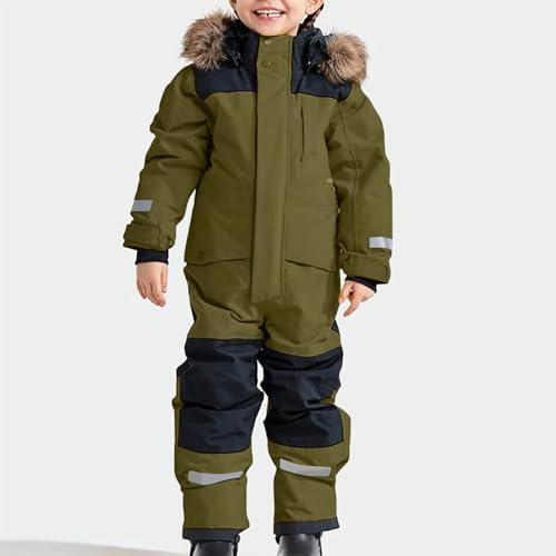 YRAETENM Snow Suit for Kids Boys Girls One Piece Snowsuit Girls and Boys Waterproof Insulated Winter Jumpsuit Coveralls