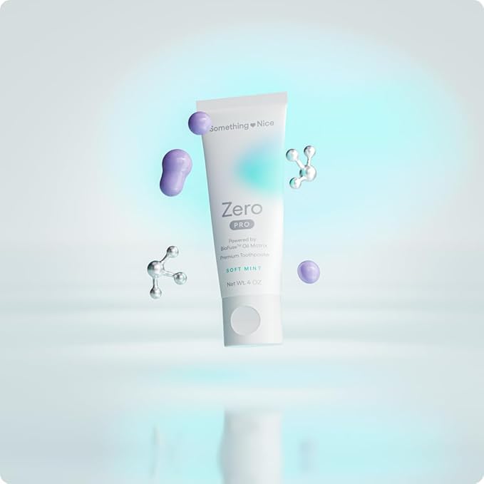 Something Nice Zero Pro Toothpaste - 10% Nano Hydroxyapatite Toothpaste Fluoride Free with BioFuse Oil Matrix, Remineralizing, Whitening and Enamel Repair for Sensitive Teeth, Adults & Kids, Mint, 4oz