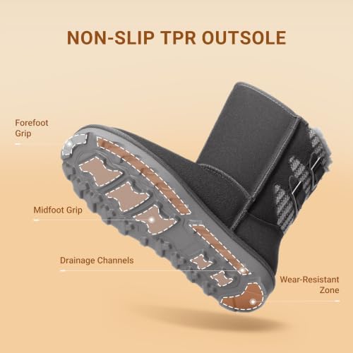 DREAM PAIRS Women's Mid Calf Winter Snow Boots