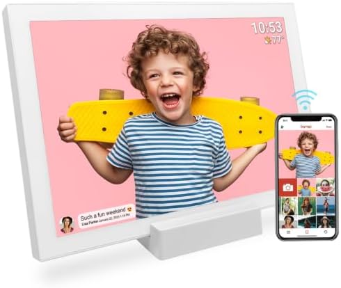 FRAMEO 10.1 Inch WiFi Digital Photo Frame,1280x800 HD IPS LCD Touch Screen,Auto-Rotate Portrait and Landscape,32GB Storage,Share Moments Instantly via Frameo App from Anywhere
