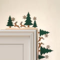 Christmas Door Topper Holiday Home Decor Funny Snowman Santa Claus Top Door Frame Corner Sign Decorations, Windows Walls DIY Craft for Christmas Party Ornament (Christmas Trees)