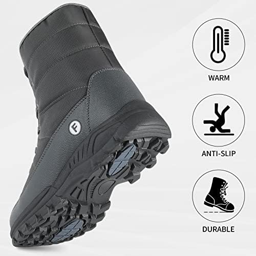 Men's Warm Winter Snow Boots Unisex Shoes Outdoor Anti-Slip Lightweight Cold Weather Boots