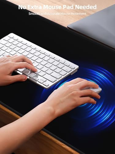 Mouse Pad 31.5x15.75 Inch with Calculator, 15W Magnetic Wireless Charging Desk Mat, XXL Desk Pad, Home Office Large Keyboard Pad with Ultra-Smooth Surface, Non-Slip Base (Black)