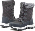 Women's Winter Snow Boots Waterproof Warm Lace Up Mid-Calf Booties