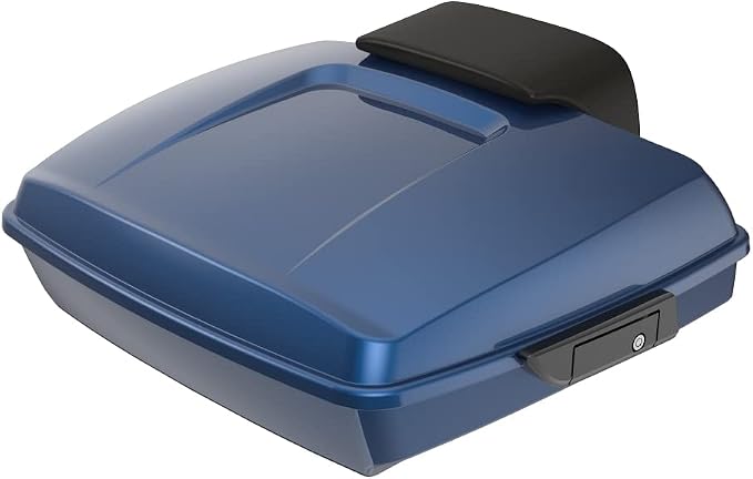 Advanblack Road Glide Tour Trunk Pack Dark Blue Pearl Razor Tour Trunk Pack Backrest Pad for '97-'25 Harley Touring Road King Street Glide Electra Glide CVO models