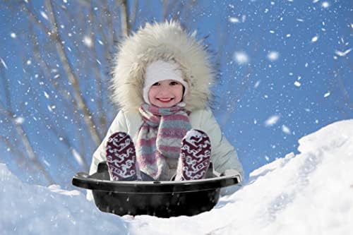 Superio Toboggan Snow Sled- 46” Plastic Slider for Kids and Adults- Heavy Duty Sled for 1 Rider with Pull Ropes for Downhill Sledding, Winter Outdoor Sports