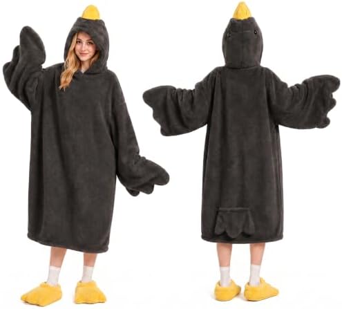 Goose Blanket Hoodie Onesie, Wearable Oversized Duck Blanket Hoodie, Gift for Adults & Kids