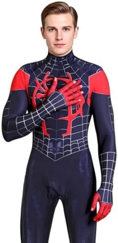 Adult Superhero Cosplay Costume Full Body Bodysuit with Mask, Stretchy Costume for Halloween, Christmas, Birthday Party