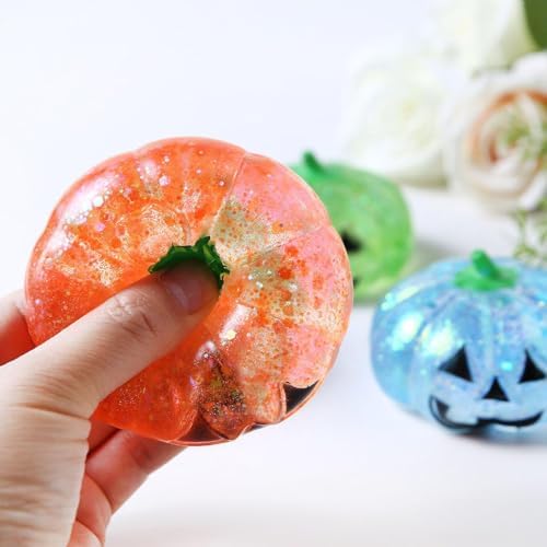 Halloween Decor Squeeze Fidget Toys Ghost Pumpkin Stress Halloween Squishy Toys Pumpkin Skeleton Shape Stress Relief(Pink2)